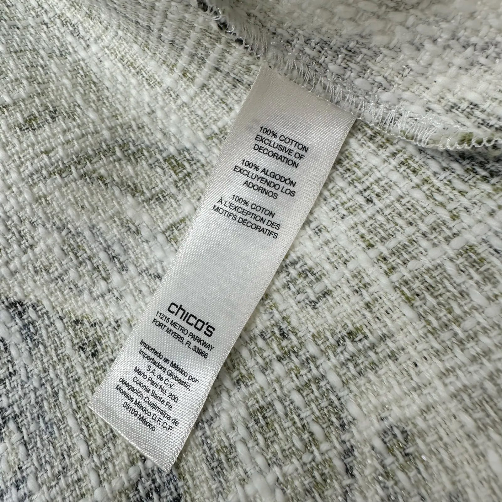 Chico´s Size 1 Medium Lightweight‎ Jacket Beige Paisley Design 100% Cotton Gems - Image 5