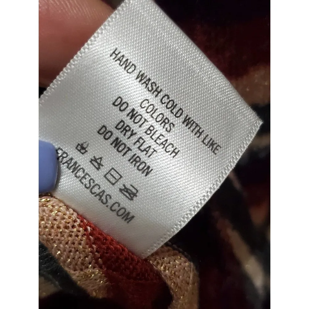 Alya Womens Multi Striped Polyester V Neck Long Sleeve Knee Length Dress Large - Image 10