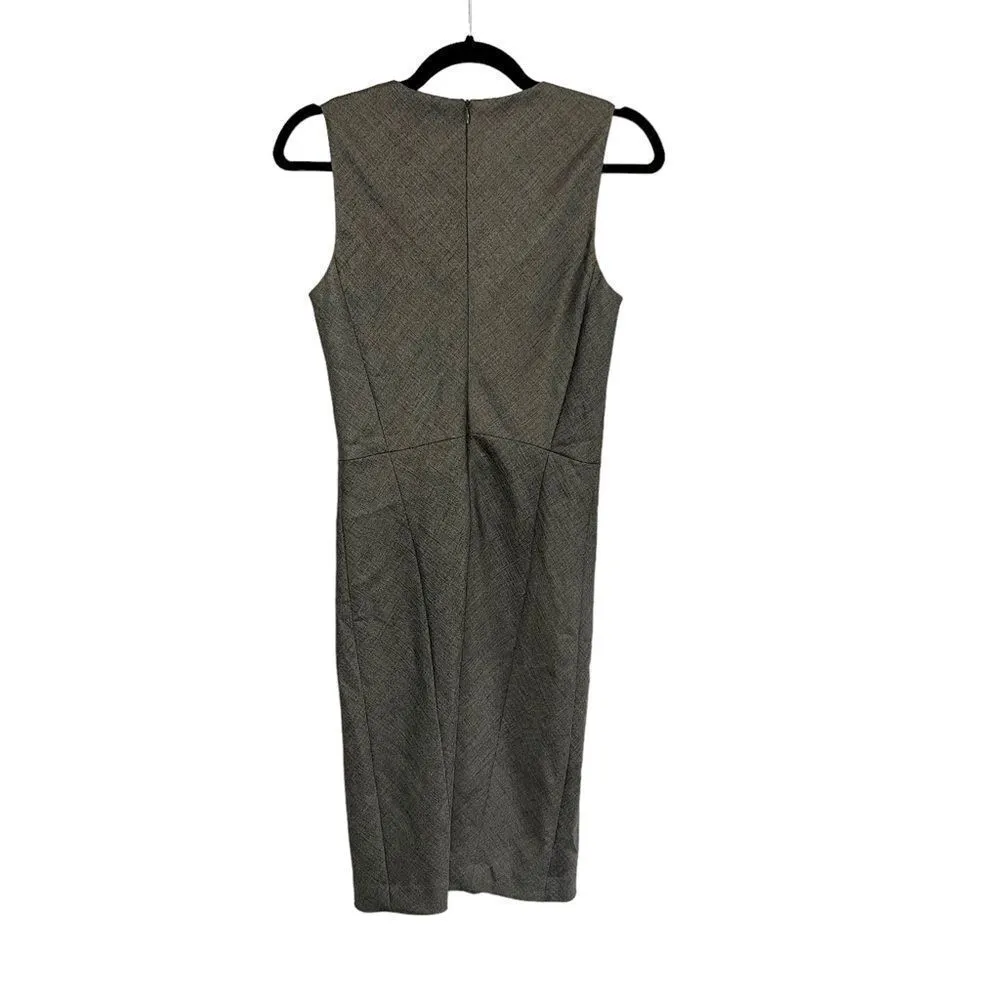 Theory Glipin Ginko Sheath Gray Sleeveless Career Dress 2 - Image 4