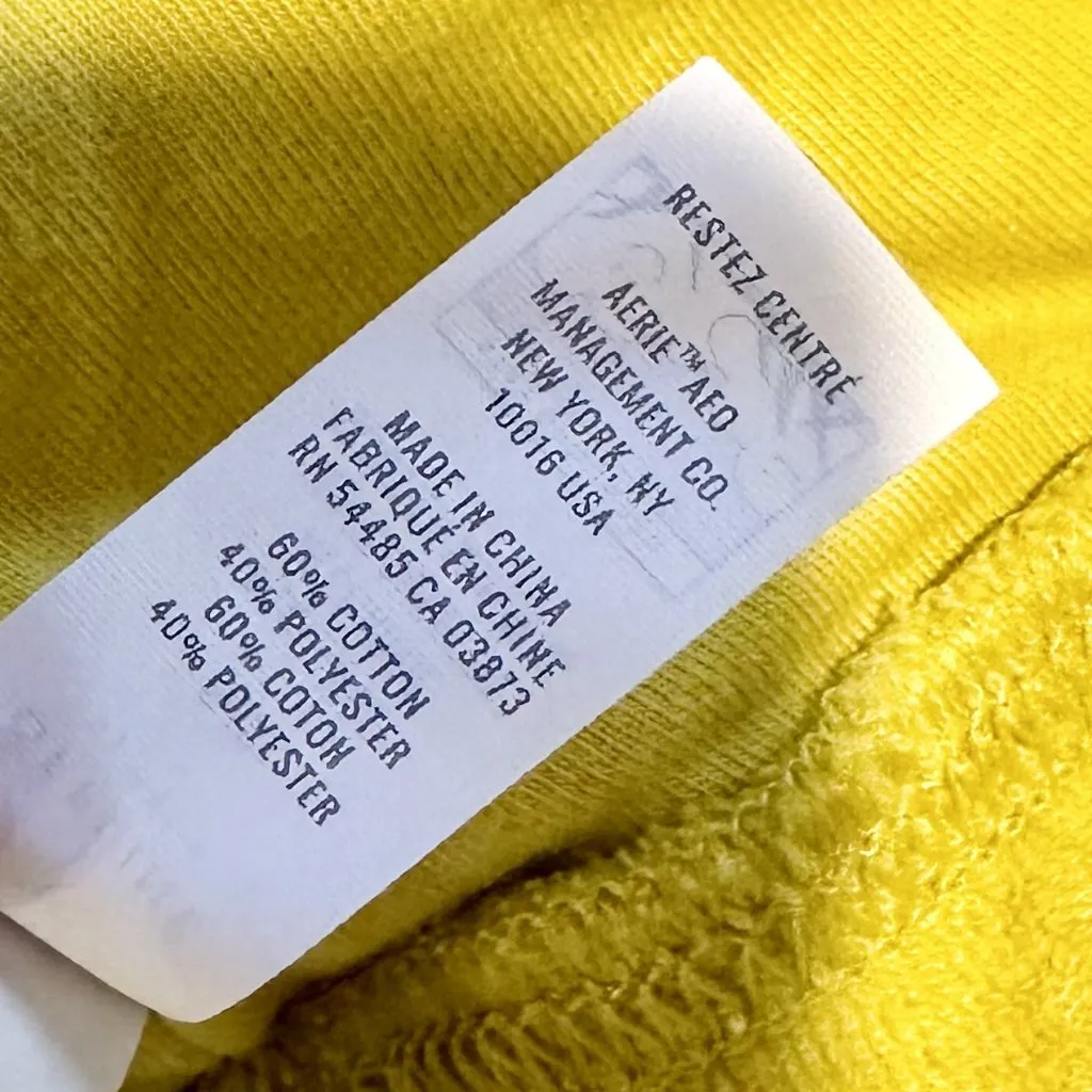 NWT Offline by Aerie Yellow Summer Light Terry Sports Bra - Size: Small - Image 4