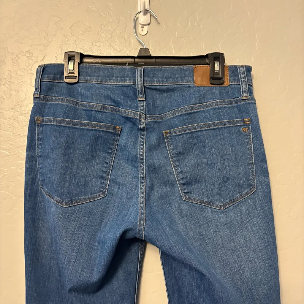 Madewell 9" high-rise skinny medium wash jeans with slits at ankles size 31 - Image 13