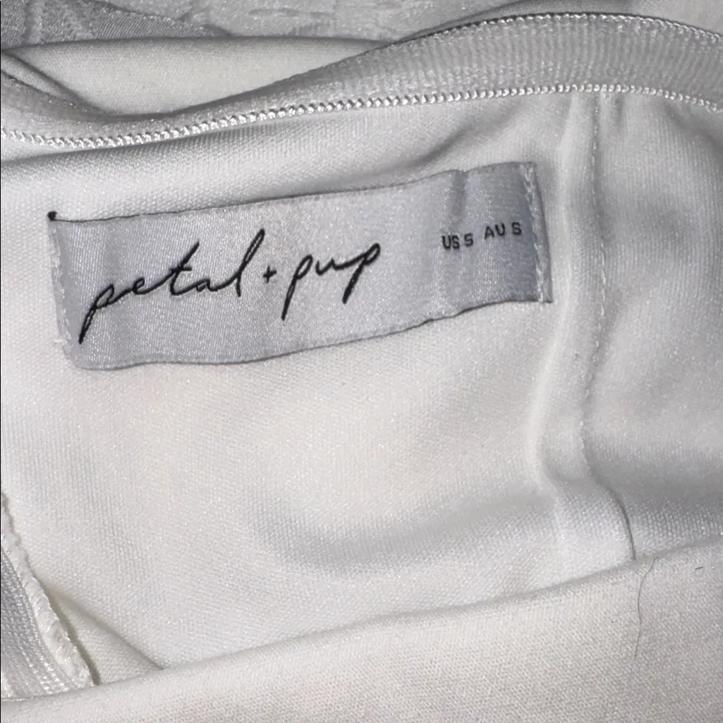 NEW Petal and Pup Dress White Emersyn Lace Sheath Tie Sleeves Midi SZ S - Image 7