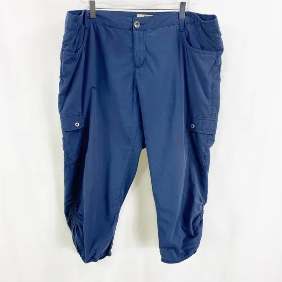 WOOLRICH Blue Cropped Cargo Trousers - Image 5
