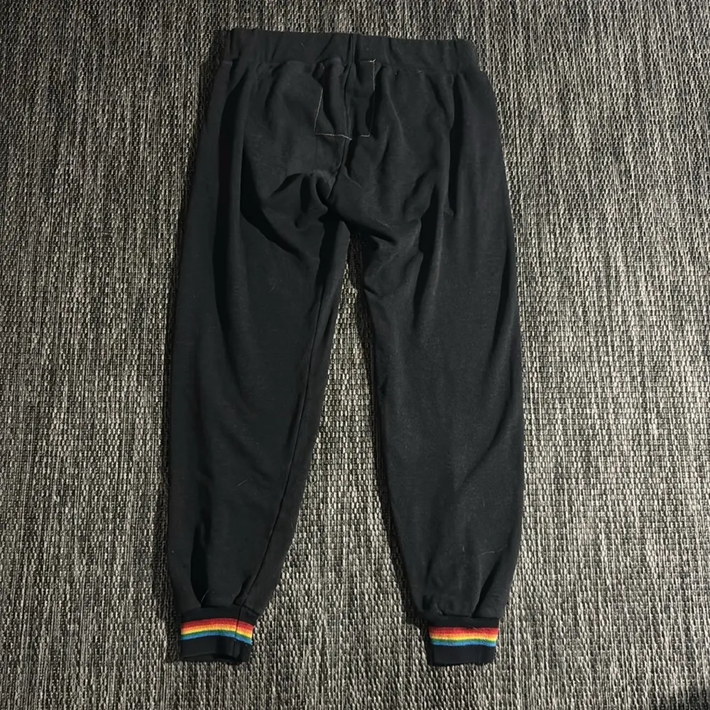 Aviator Nation Dark Gray Rainbow Prism Jogger Pants Size Large - Image 2