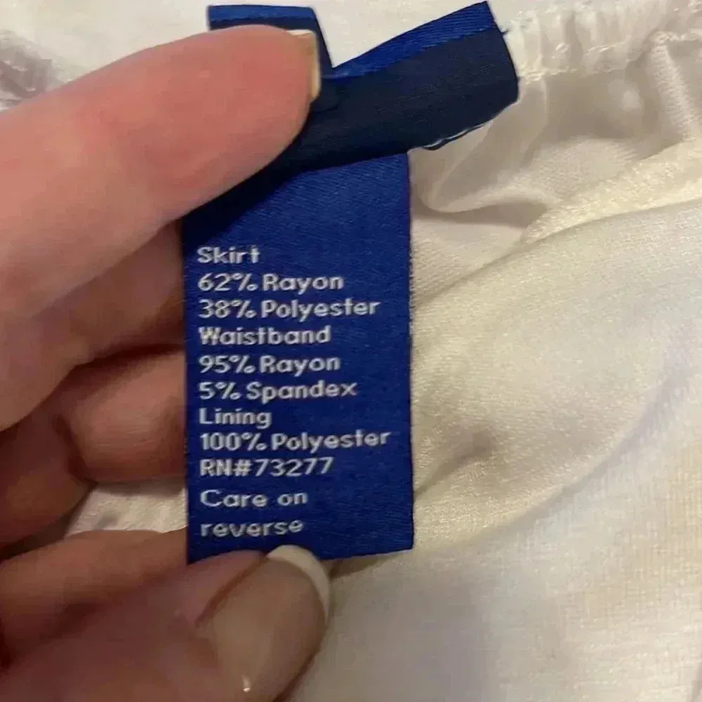 White Chiffon High Low Maxi Skirt Size XL - Image 5