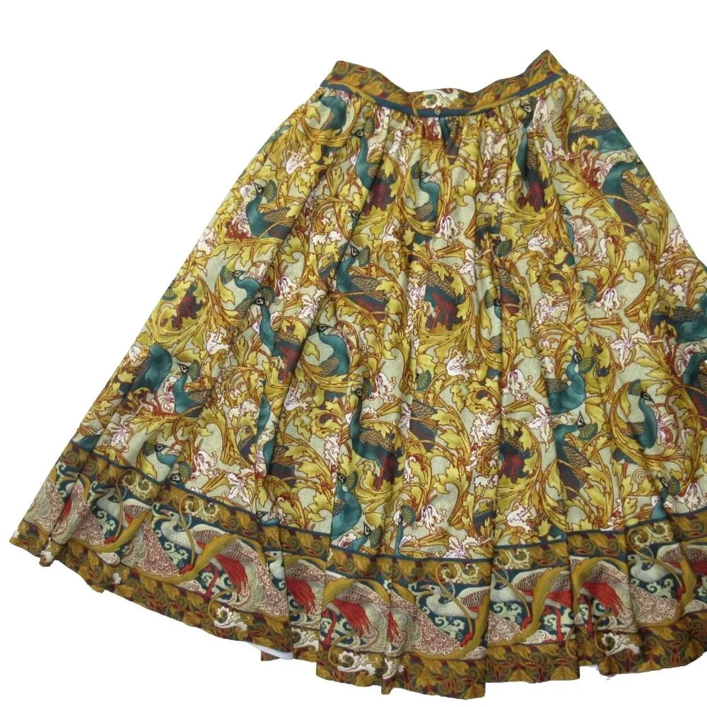 NWT BlackMilk Peacock Garden Pocket Midi A-line Flare Knee Length Skirt XXS 2XS - Image 2