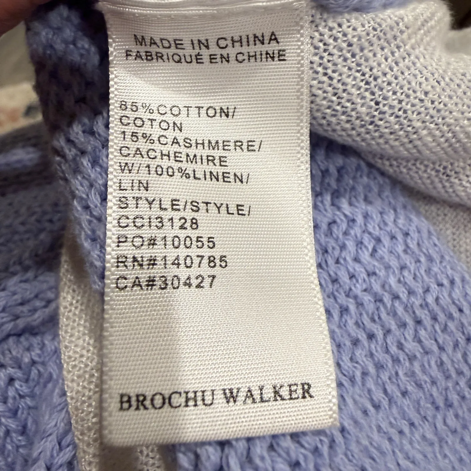 Brochu Walker Corbin Crew Neck Layered Sweater Cotton Cashmere Linen Small - Image 5