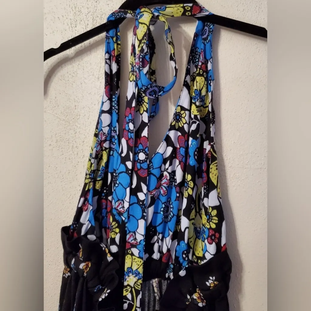 Free People Daisy And Dreams Floral Jumpsuit, EUC, XS, Black And blue - Image 7