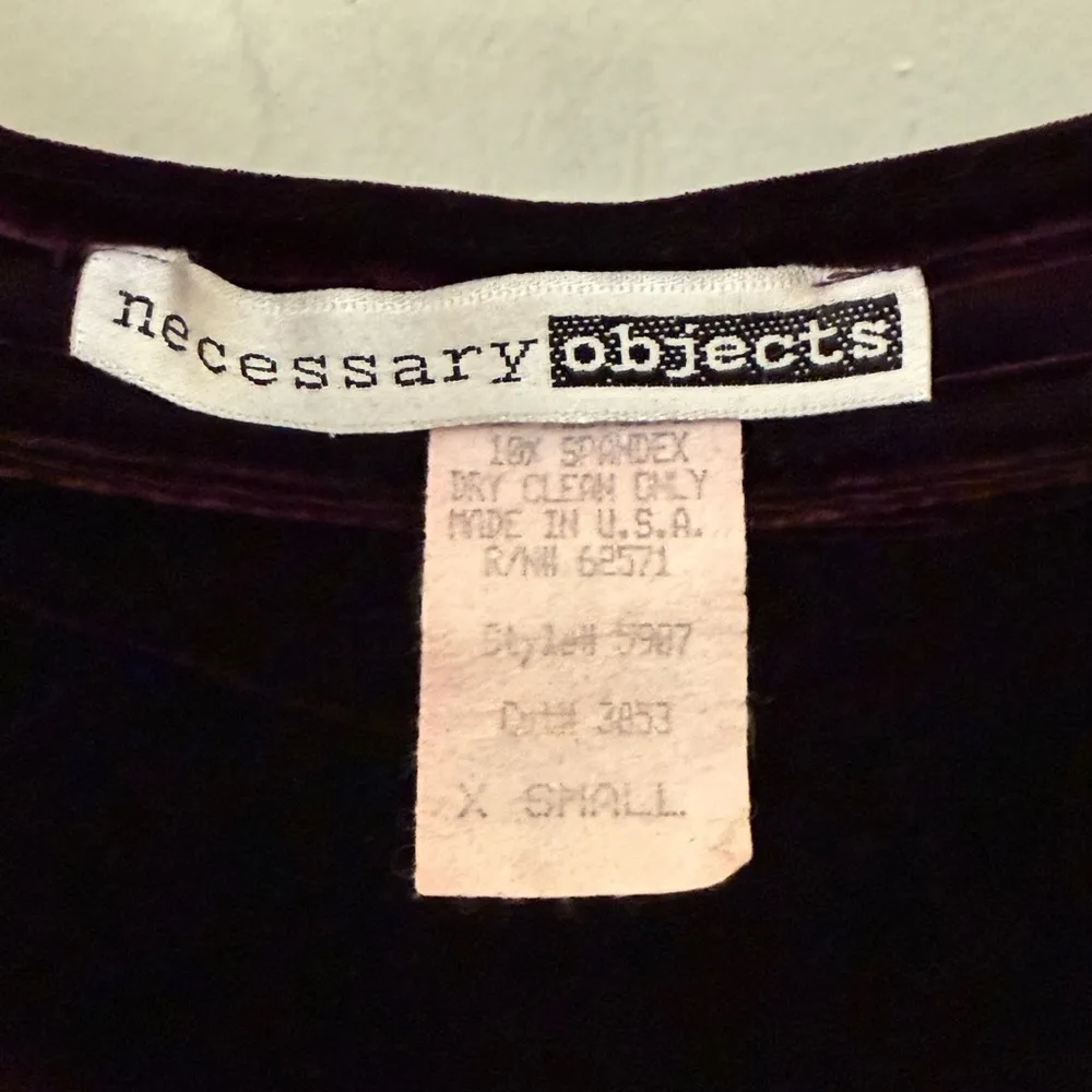 Necessary Objects Vintage 90s  Velvet Spaghetti Strap Top - Image 3