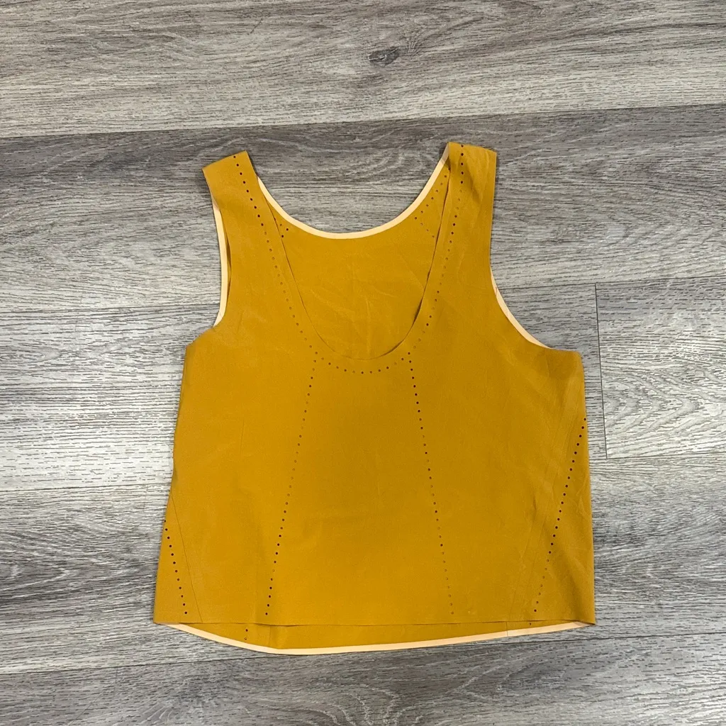 Mustard Yellow Sleeveless Top Atheltic Oversized Tank Small - Image 2