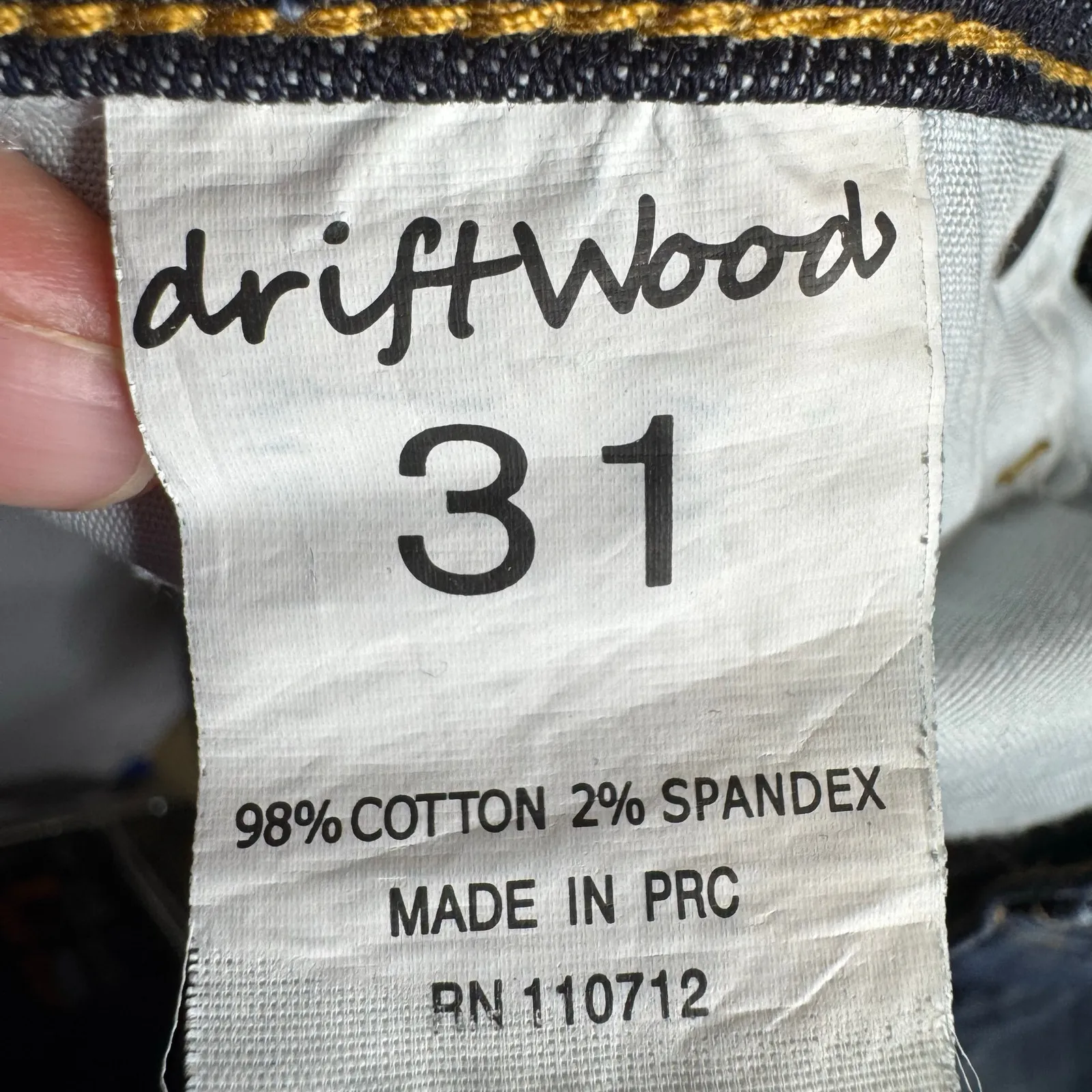 Driftwood Premium Straight Leg Jeans Women’s Size 31 Dark Wash Stretch Denim - Image 9