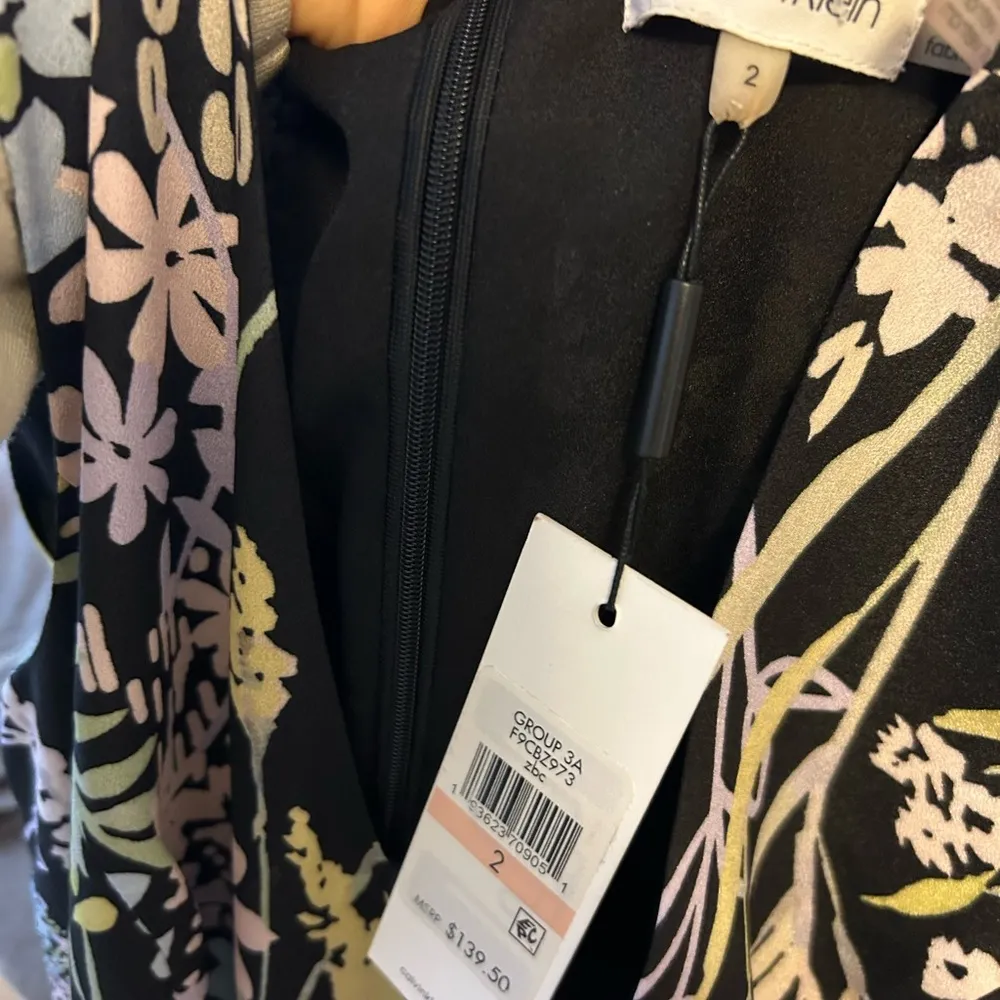 Nwt Calvin Klein Floral Handkerchief Midi Dress - Image 5