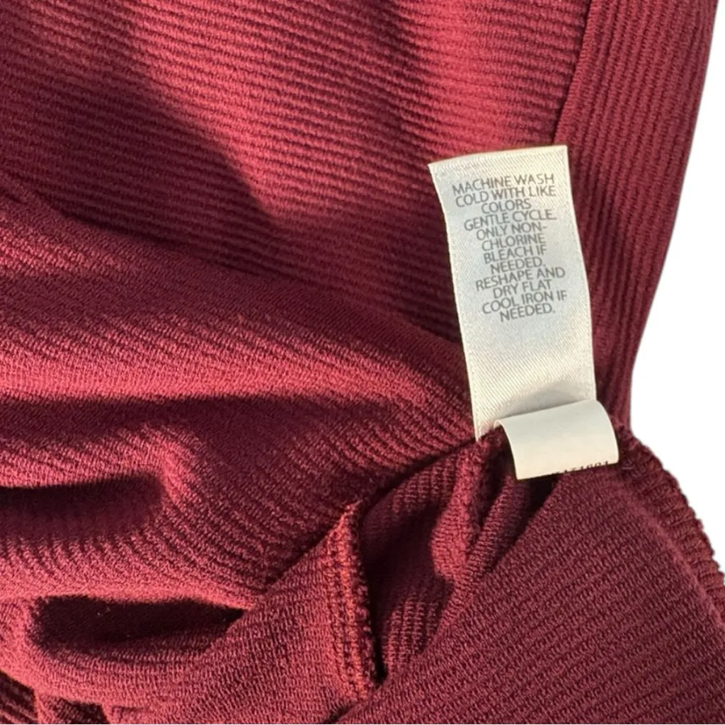 J.Jill Wearever Collection Knit Dress Burgundy XL Long Sleeve Ribbed Stretch - Image 6