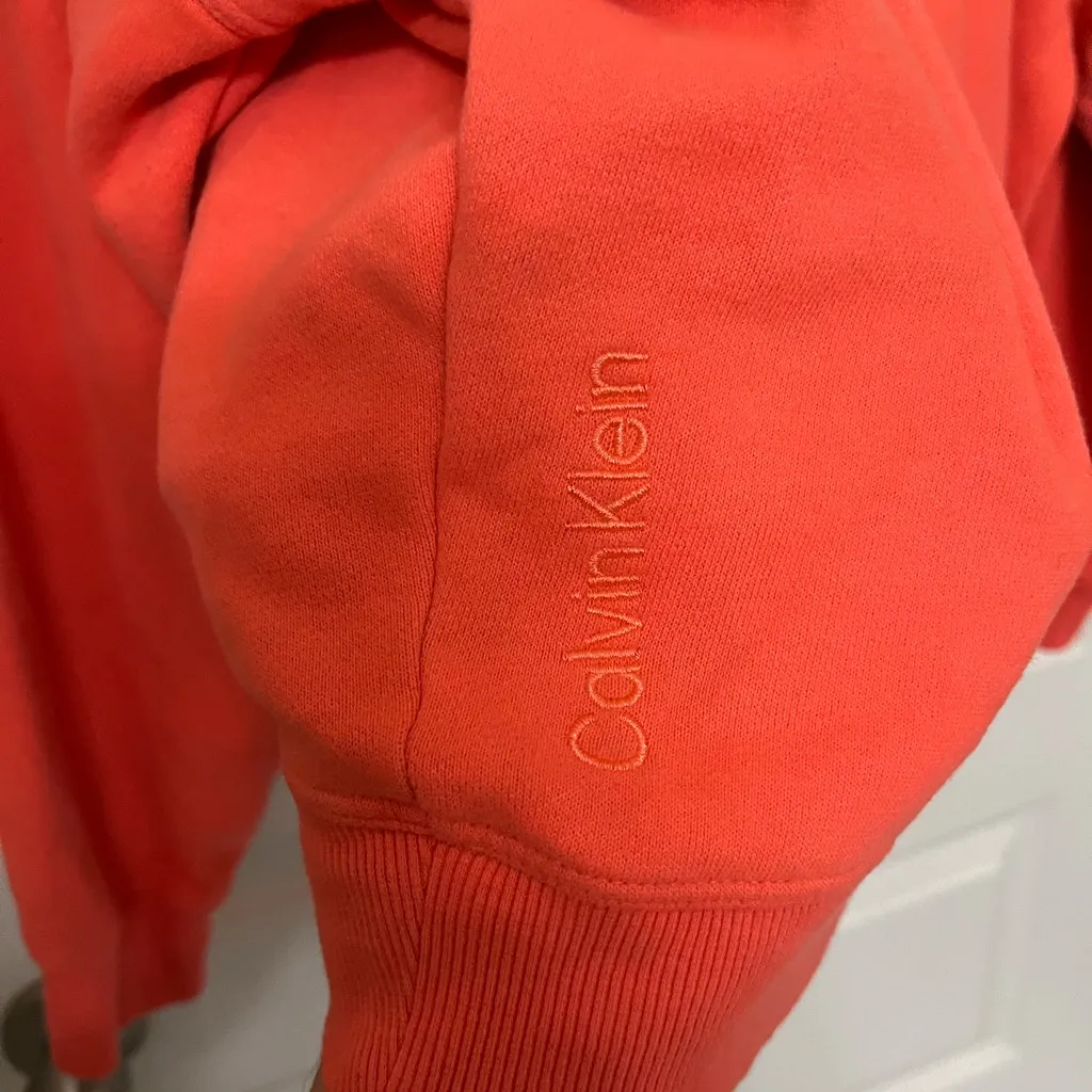 Calvin Klein Performance Vibrant Orange Crop Top Sweatshirt Size S - Image 4