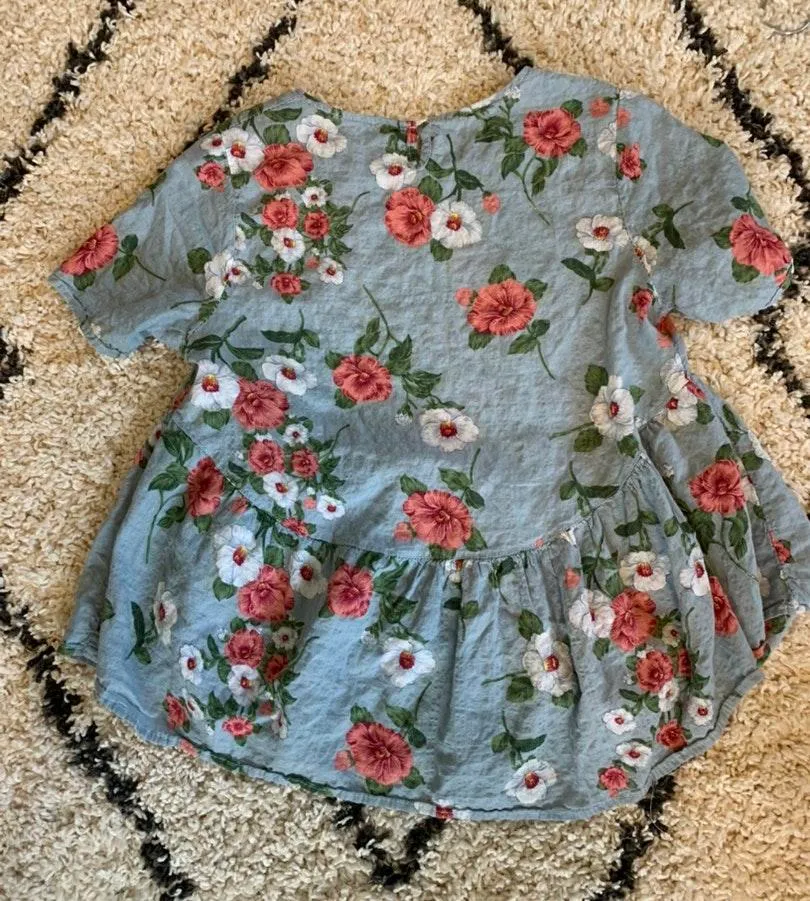SheIn floral blue top - Image 4
