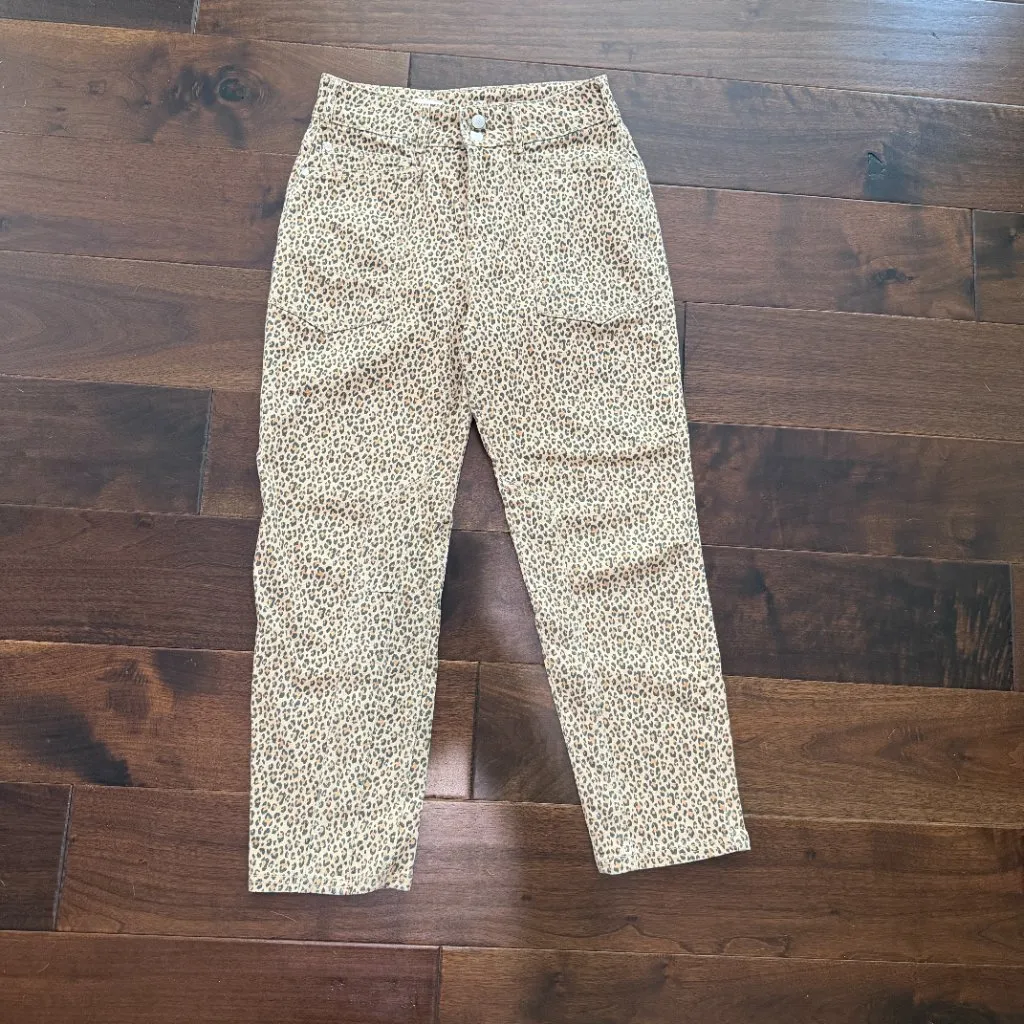 ANTHROPOLOGIE Pilcro Leopard Print Barrel Jeans Denim Size 27 - Image 3