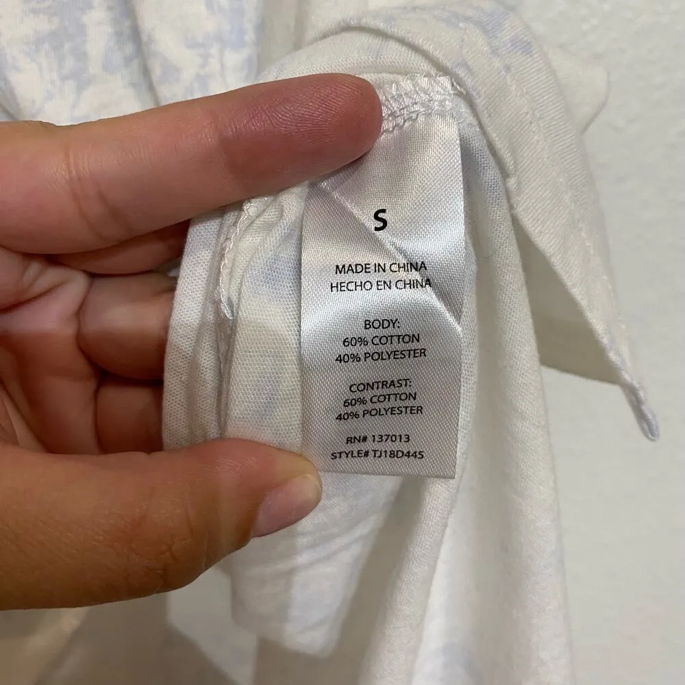 Wildfox White Tagged Toile Heritage Shirt Sleeve Tee Sz S NWT - Image 7