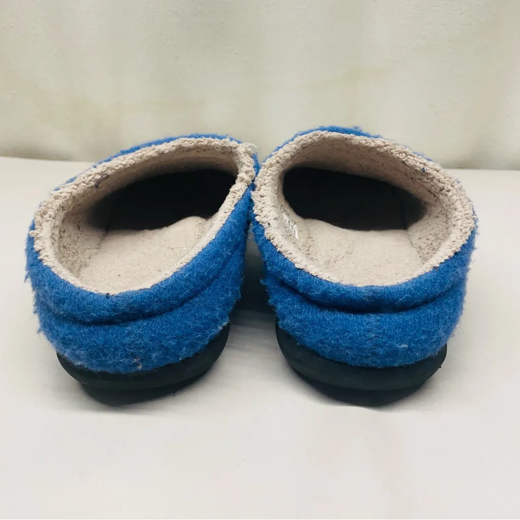 L.L.Bean Daybreak Scuffs Motif Wool Slippers Blue Ombre Trees Women’s 8 - Image 5