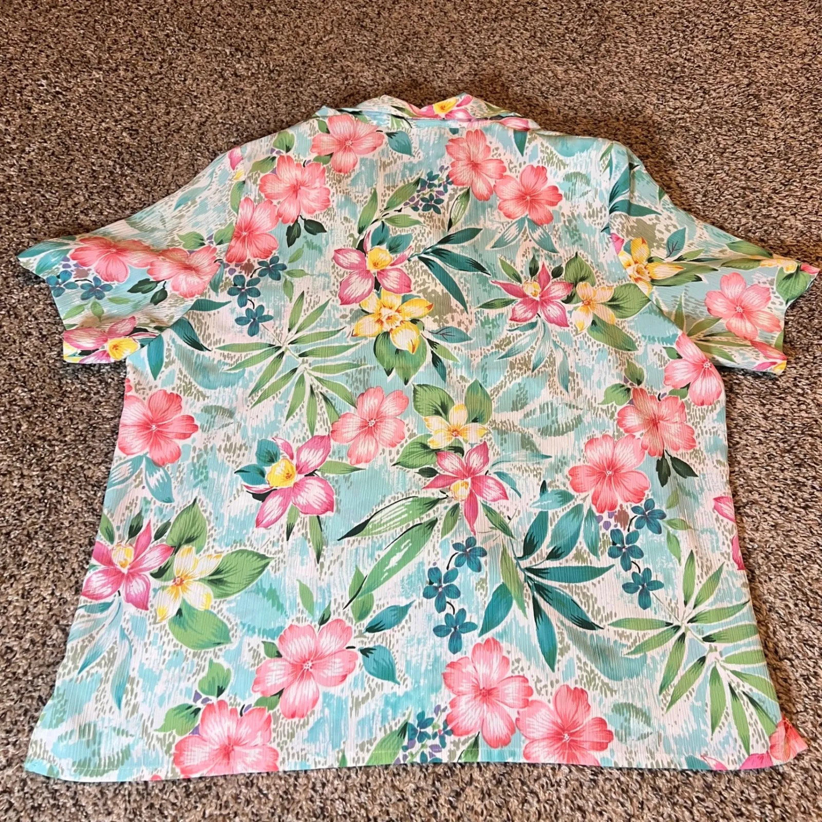 Allison Daley Women's 18W Floral Print Button Down Shirt Tropical Aloha Top - Image 6