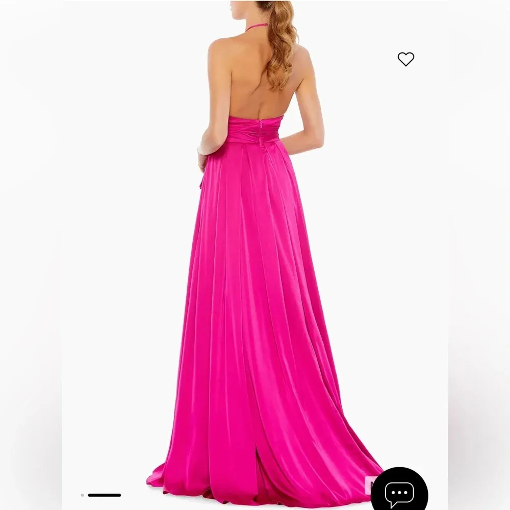 Mac Duggal Ieena Pleated Satin Tie-Waist Gown size 6 - Image 2