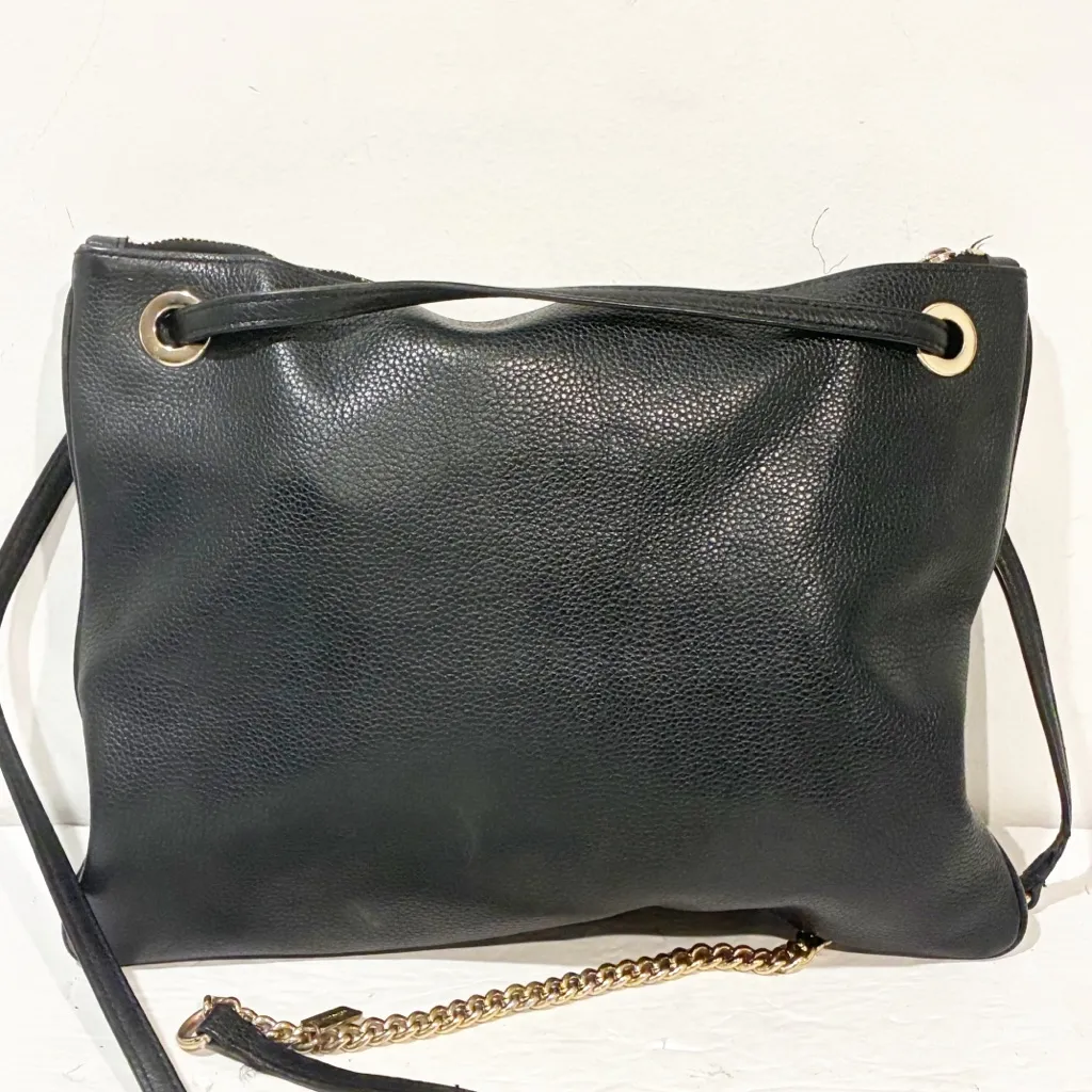 COACH Convertible Crossbody in Black Pebble Leather Chain‎ Link - Image 5