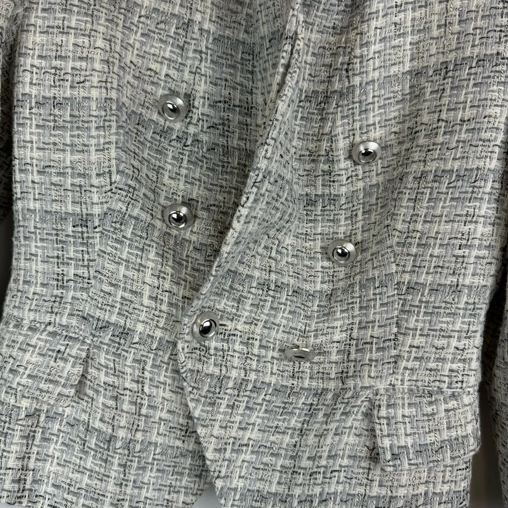NWOT Zara Double Breasted Blazer Jacket Sz XS Textured Tweed - Image 8