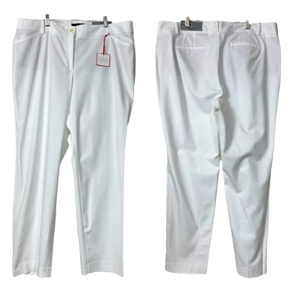 Talbots NEW Hampshire Ankle Pants Straight Leg White Stretch Women's Size 16 - Image 9