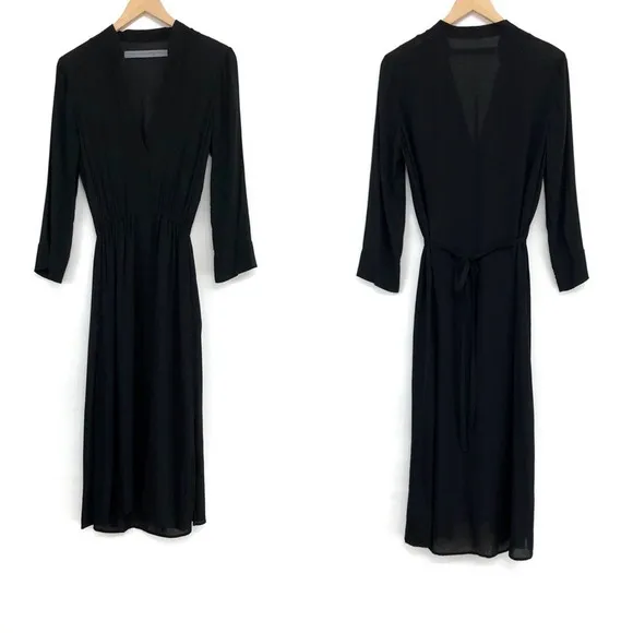 Tie Back Midi Dress Black 1 / S - Image 2