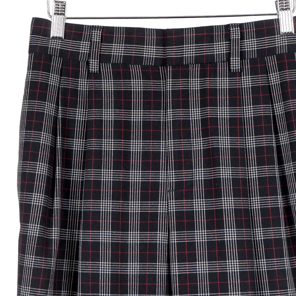 Liz Claiborne Plaid Pants 4 Womens Windowpane Black Red White Straight Leg Retro - Image 2