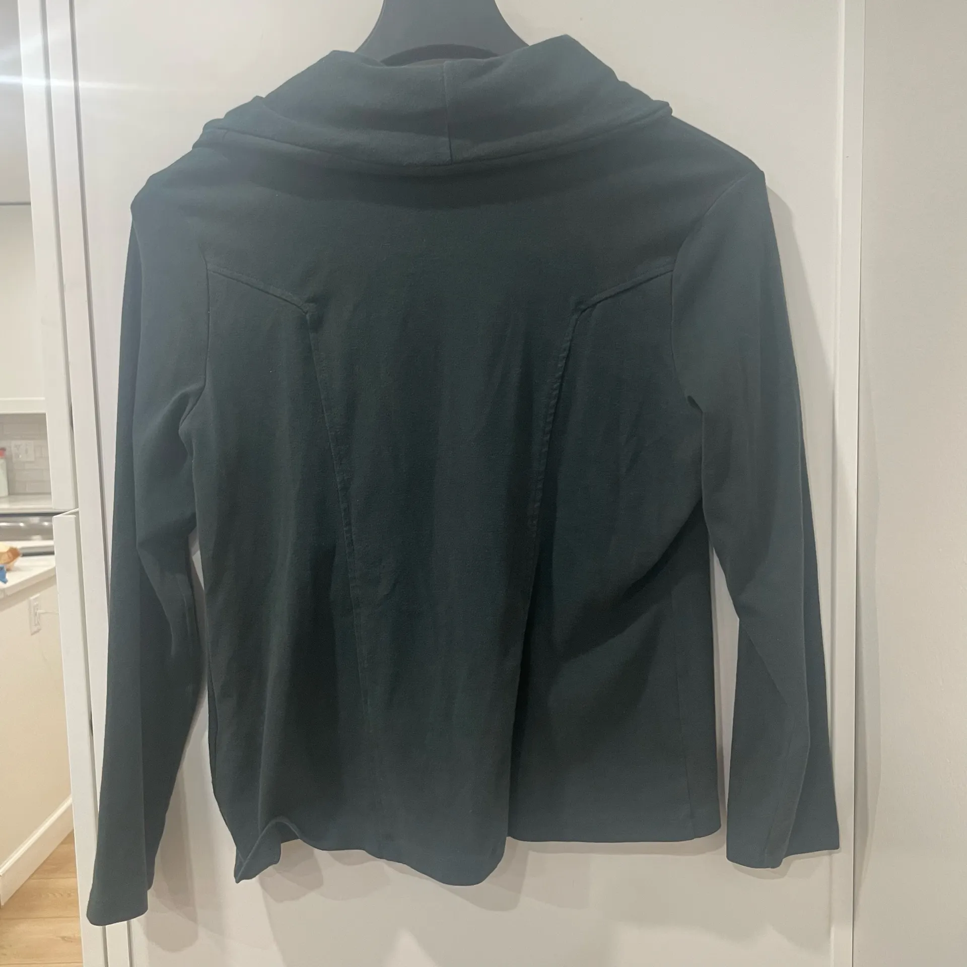 Banana Republic Asymmetrical Zip up Sweatshirt XL Dark Green - Image 6