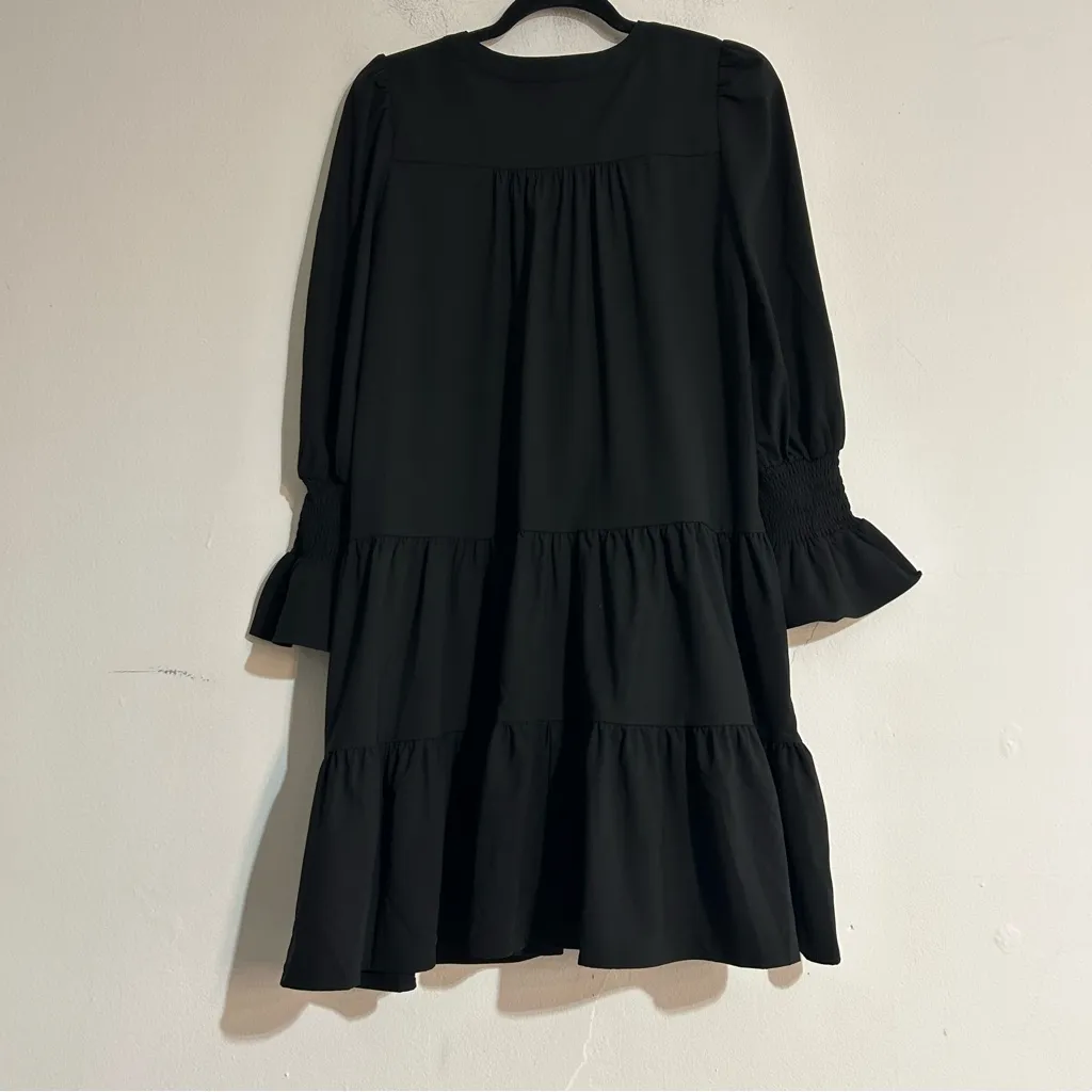 Tuckernuck Pomander Place Black Crepe Kenzo Dress Size Small - Image 4
