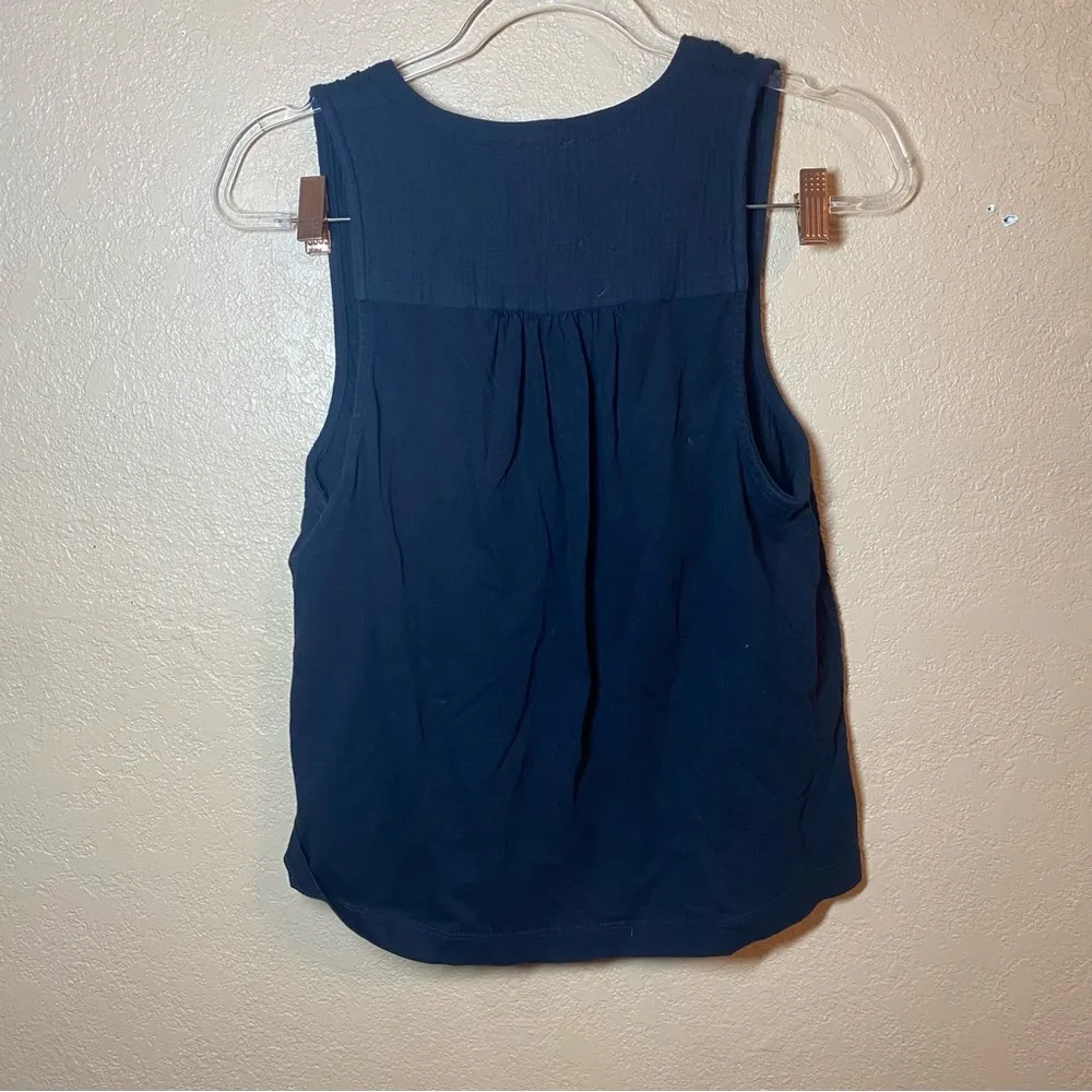 splendid women’s tank black 100% cotton tank top button front size small - Image 4