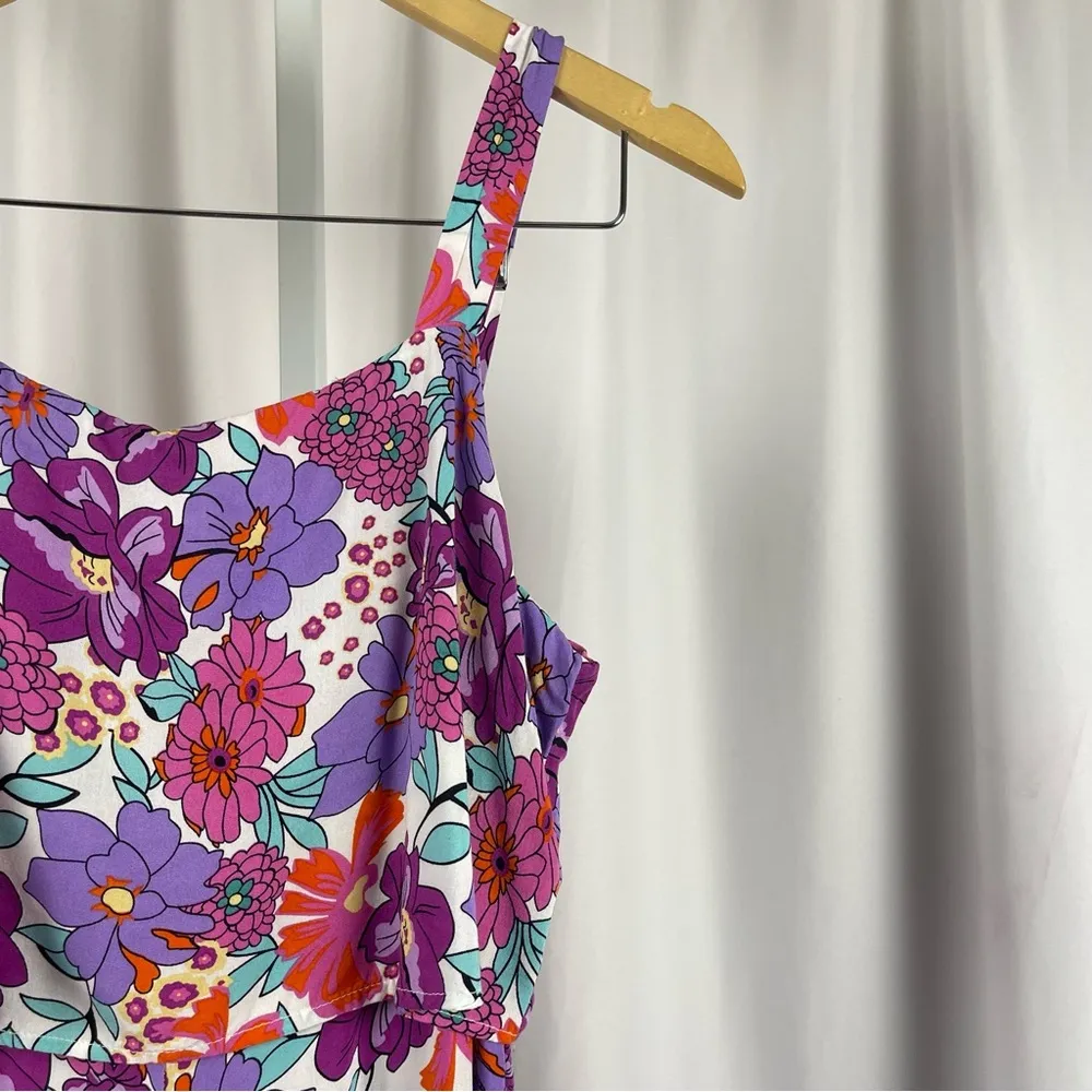 SheIn Large Floral Boho Retro Jumpsuit Spring Summer Flowy Wide Leg Hippie - Image 7