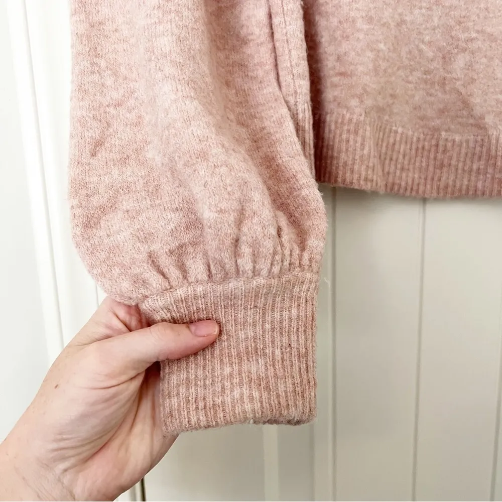 Madewell Gladwell Balloon-Sleeve Wool Alpaca Pullover Sweater Heather Rose - Image 7