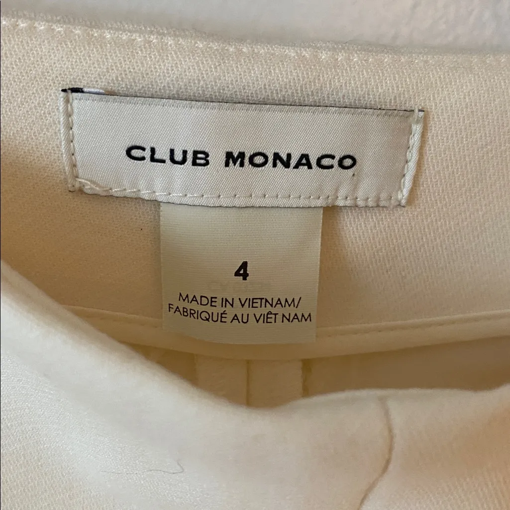 Club Monaco Cropped Cream Pants size 4 - Image 2