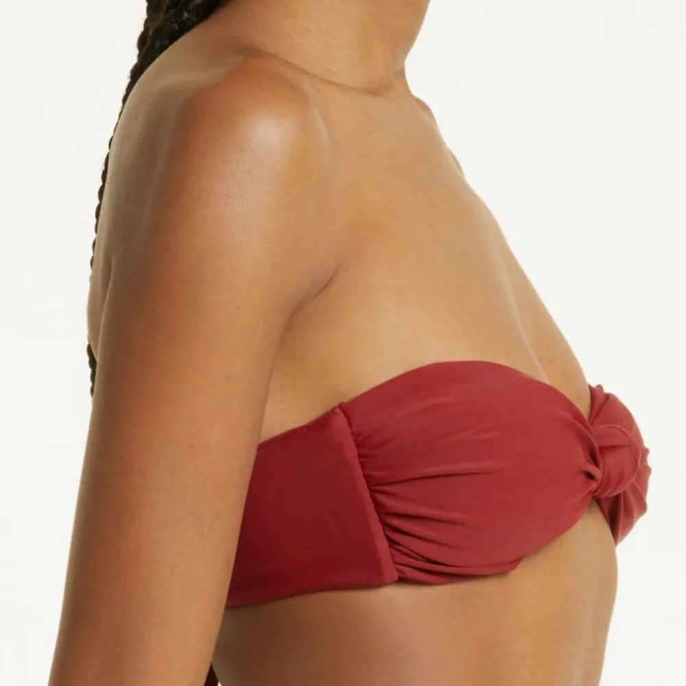Veronica Beard Swim Top Gilly Bikini Deep Brick Red Pink Size Large New - Image 3