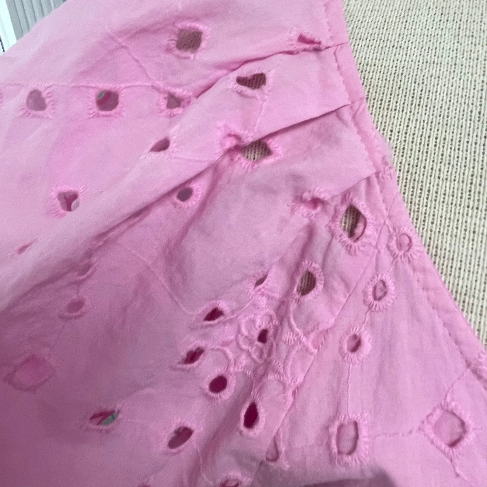 Meet Me In Santorini Pink Midi Dress Size Large Cottage Prairie Babydoll - Image 4