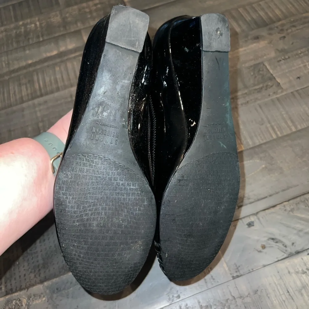Stuart Weitzman Espadrille‎ Black Patent Wedges Size 8 - Image 5