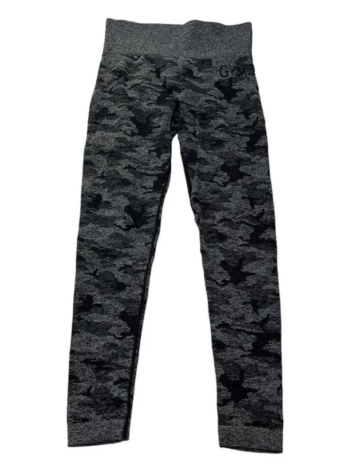 Gymshark Seamless Camo Leggings Gray Black Size Medium - Image 5