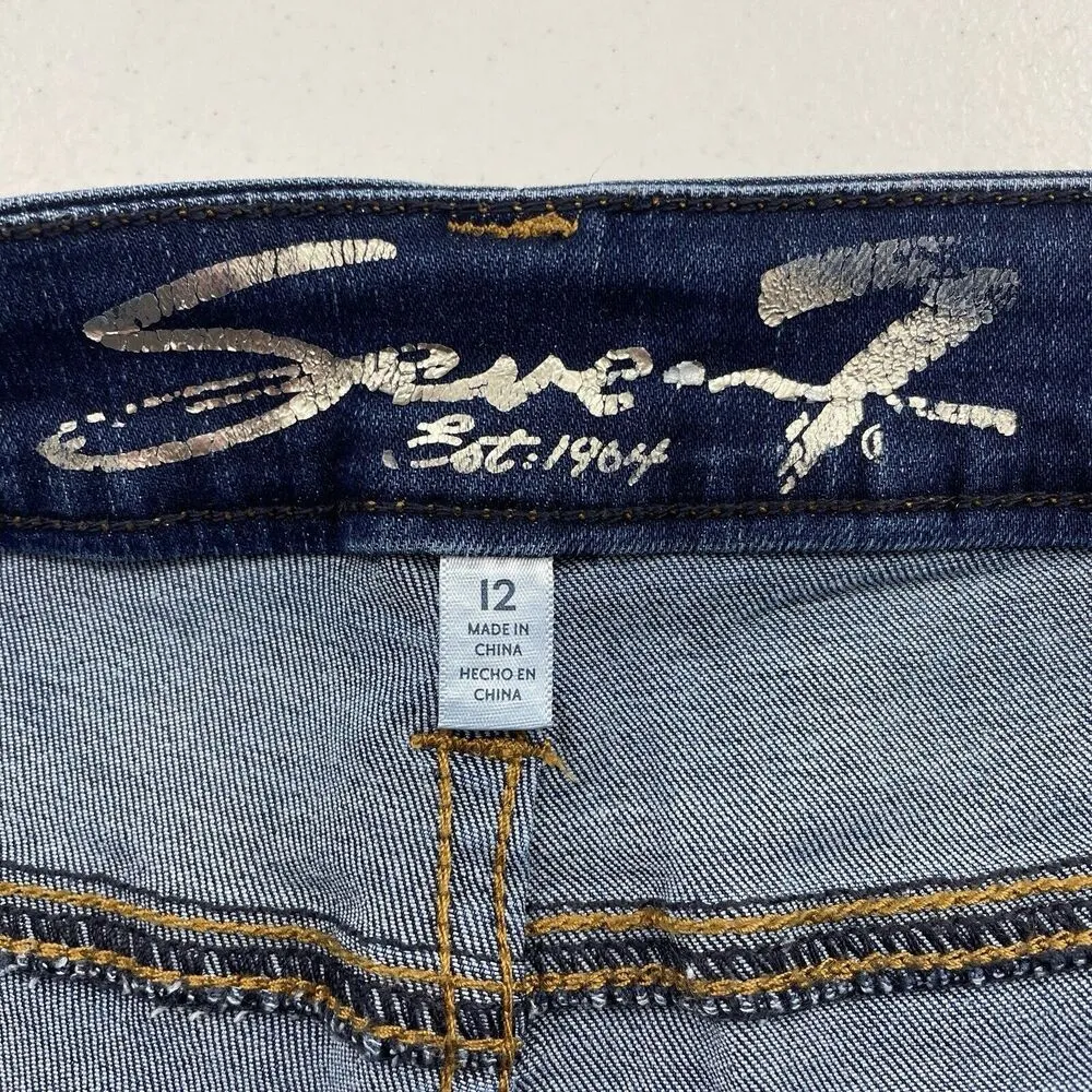 Seven7 Size 12 Weekend Shorts Denim Rolled Cuffed Women's Long Bermuda Stretch - Image 9