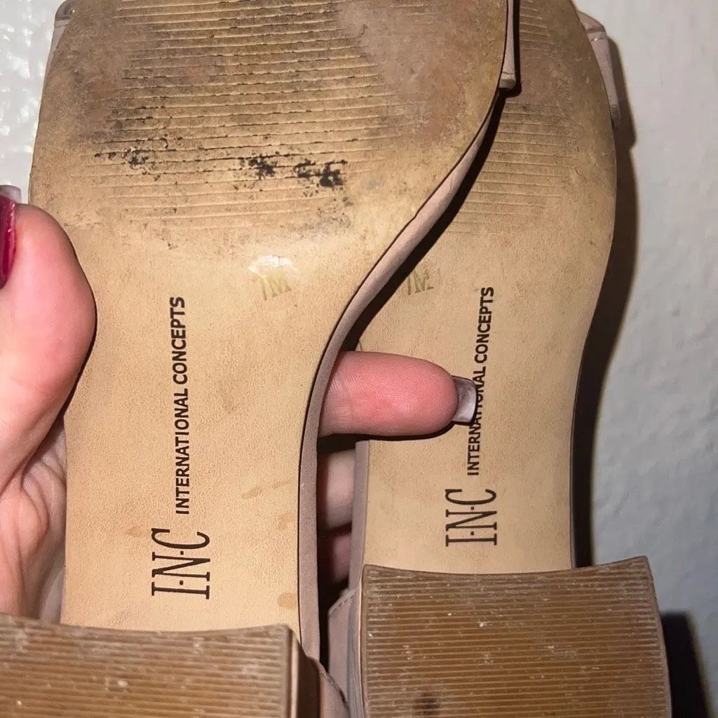 ✨INC Womens Hadwin Faux Leather Open Toe Heel Sz 7 Sandals✨ Tan - Image 11