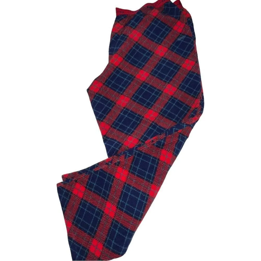 Hanes 2 pc soft red and navy blue flannel pj set - Image 4