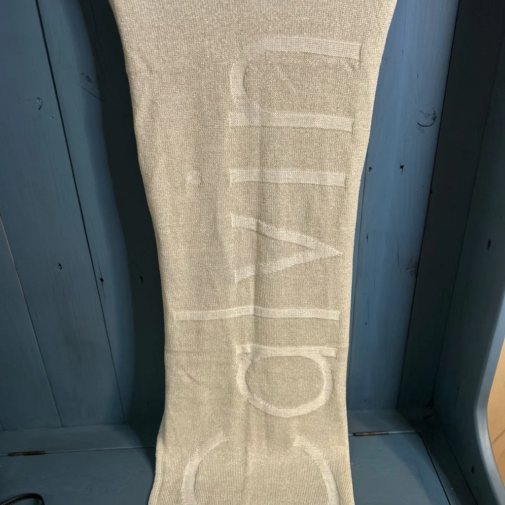 Calvin Klein Winter Cream & Gold Scarf | One Size - Image 2