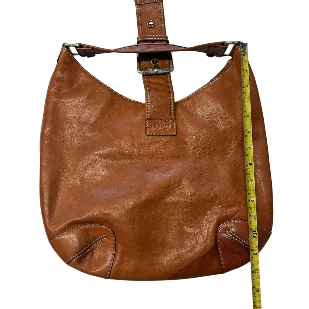 Y2K Michael Kors Buckle Hobo Shoulder Bag Cognac‎ Brown Slouchy Western Country - Image 9