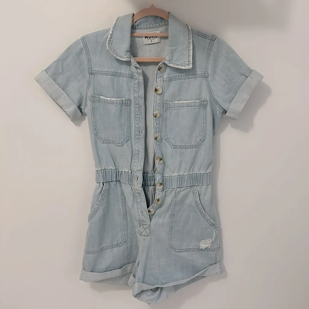 Show Me Your Mumu Cannon Denim Romper in Dockside - Image 3
