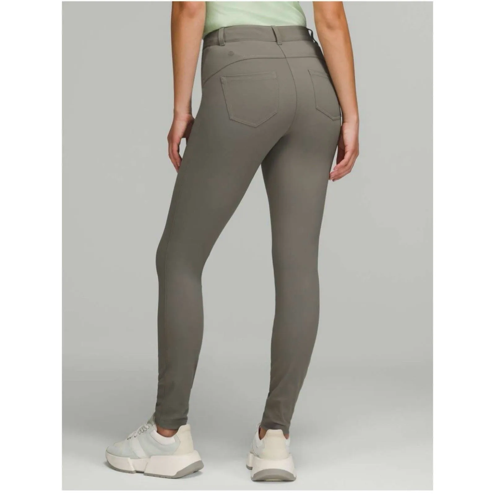 Lululemon City Sleek Slim-Fit 5 Pocket High-Rise Pant Full Length Grey Sage 28 - Image 3