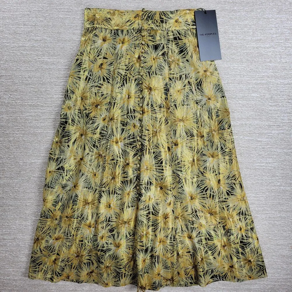 The Kooples Long Flowing Skirt Golden Motif 3 Highlight Gold As Seen On Sex/Lies - Image 15