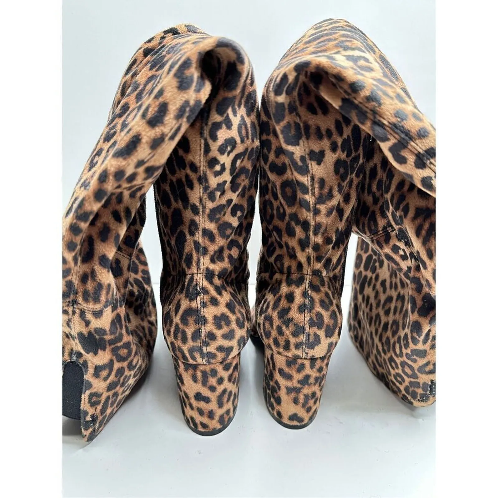 Marc Fisher Boots Women’s Size 6 Over The Knee Pointed Toe Leopard Print NEW - Image 8