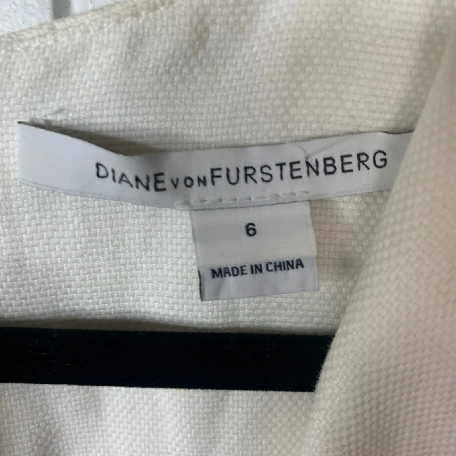 Diane Von Furstenberg white linen‎ peplum sheath dress size 6 bridal rehearsal - Image 5