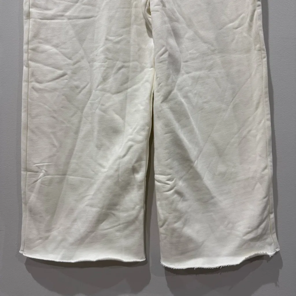 Girlfriend Collective Size Medium Wide Leg Sweatpants 50/50 Cream Off White - Image 4